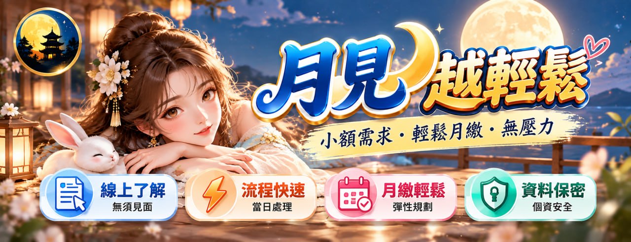 月見貸｜絕對保密、火速撥款、線上辦理無需會面